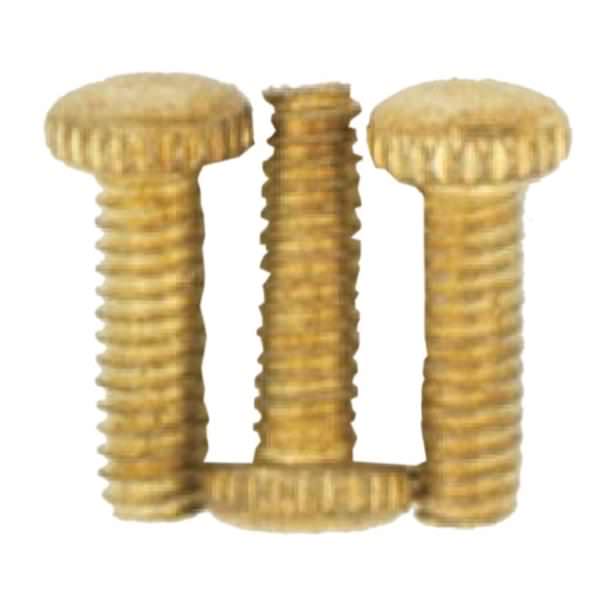 8/32 x 3/4 Brass Plated Finish Knurled Screws (3 Pack)