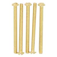 Satco 8/32 Brass Plated Finish Round Head Screws (5 Pack)