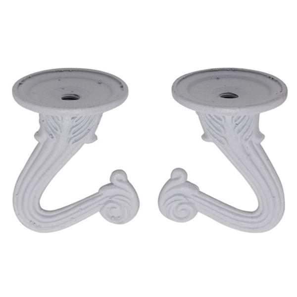 Double Hook Set White Finish