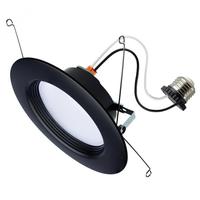 Satco 5"-6" 9 watt 120 volt CCT Selectable Black Dimmable LED Retrofit Downlight