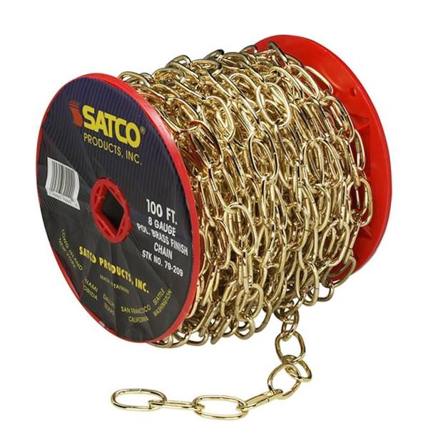 100' Brass Fixture Chain Reel