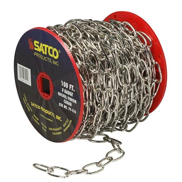 100' Nickel Fixture Chain Reel