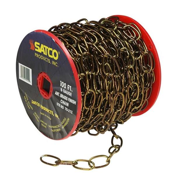 100' Antique Brass Fixture Chain Reel