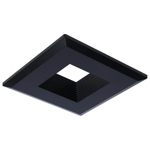 4" Square Black Deep Baffle Trim for Recessed Downlight