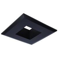 Satco 5"-6" Square Black Deep Baffle Trim for Recessed Downlight