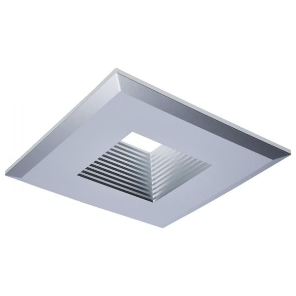 5"-6" Square Brushed Nickel Deep Baffle Trim for Recessed Downlight