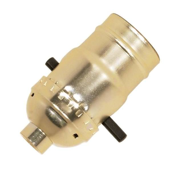 1/8 IPS Cap Brite Gilt Medium Base On-Off Push Thru Socket