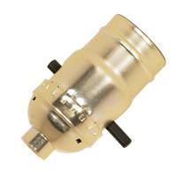 Satco 1/8 IPS Cap Brite Gilt Medium Base On-Off Push Thru Socket