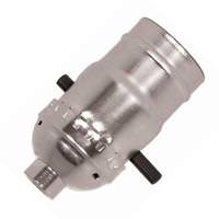 Satco 1/8 IPS Cap Nickel Medium Base On-Off Push Thru Socket