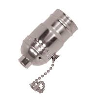 Satco 1/8 IPS Nickel Medium Base On-Off Pull Chain Socket
