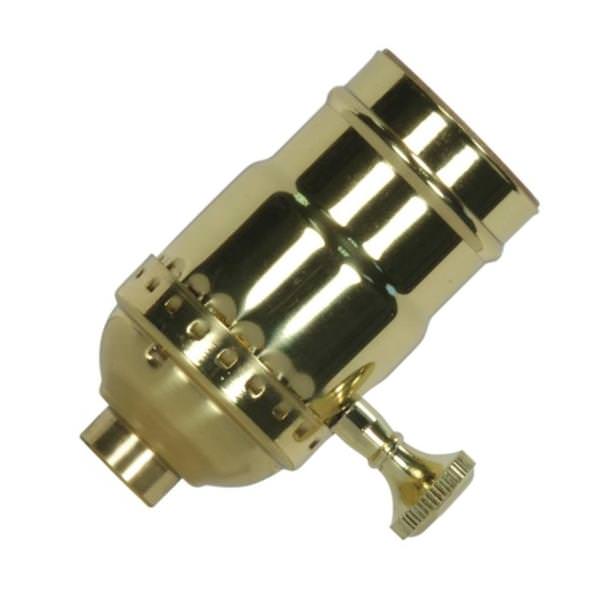 1/8 IPS Cap Polished Brass 3 Way 2 Circuit Turn Knob Socket