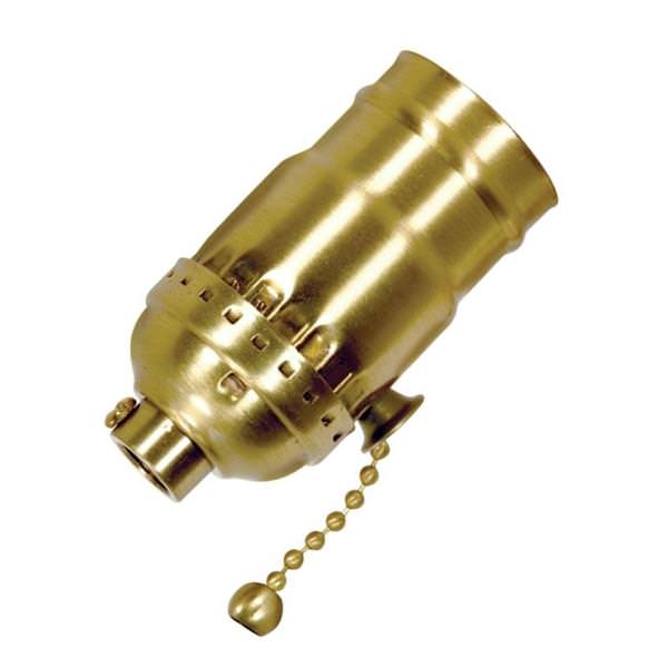 1/8 IPS Polished Brass Medium Base On-Off Pull Chain Socket