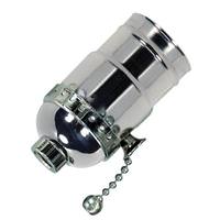 Satco 1/8 IPS Polished Nickel Medium Base On-Off Pull Chain Socket