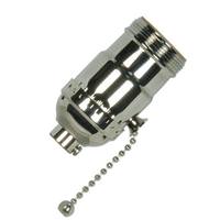 Satco 1/8 IPS Polished Nickel Medium Base On-Off Pull Chain Socket