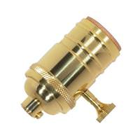 Satco 1/8 IPS Cap Polished Brass 3 Way 2 Circuit Turn Knob Socket