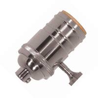 Satco 1/8 IPS Cap Polished Nickel 3 Way 2 Circuit Turn Knob Socket