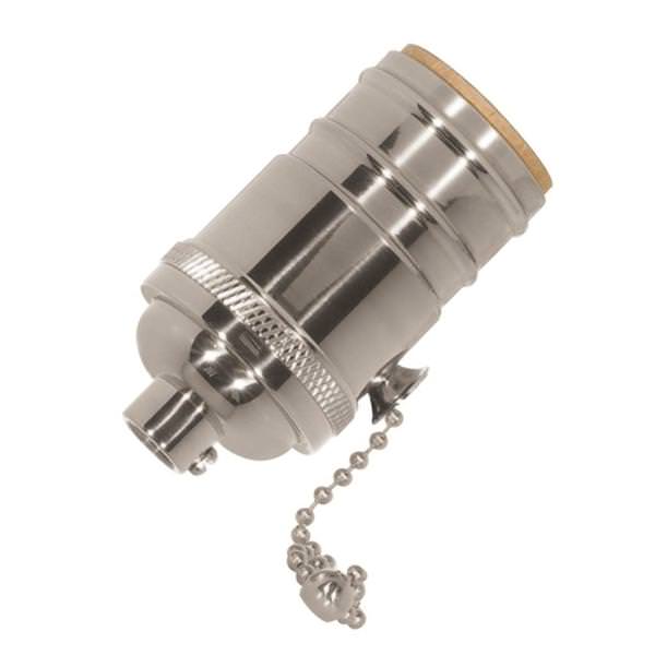 1/8 IPS Polished Nickel Medium Base On-Off Pull Chain Socket