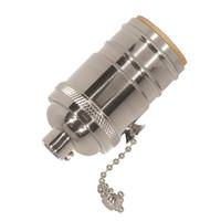 Satco 1/8 IPS Polished Nickel Medium Base On-Off Pull Chain Socket