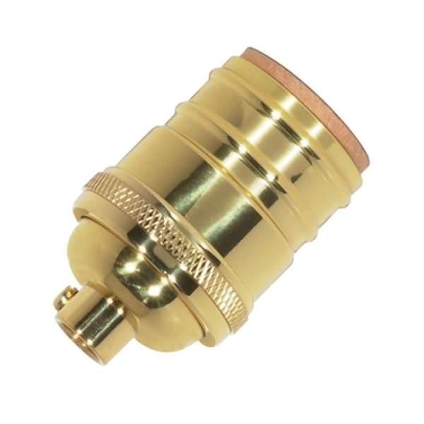 1/8 IPS Cap Polished Brass Short Keyless Socket