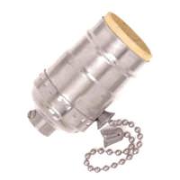 Satco 1/8 IPS Nickel Medium Base On-Off Pull Chain Socket