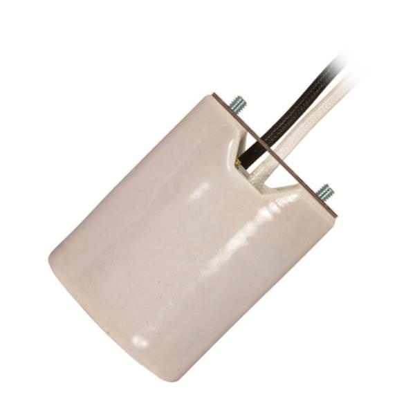 Porcelain Keyless Socket with 2 Wireways, Lug Leads and Mounting Screws