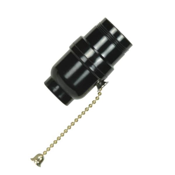 1/8 IPS Cap Brass On-Off Pull Chain Socket with Bushing Less Set Screw