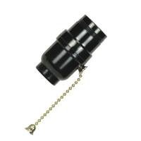 Satco 1/8 IPS Cap Brass On-Off Pull Chain Socket with Bushing Less Set Screw