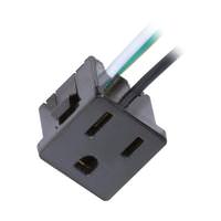 Satco Black 3 Wire 2 Pole Snap-In Convenience Outlet