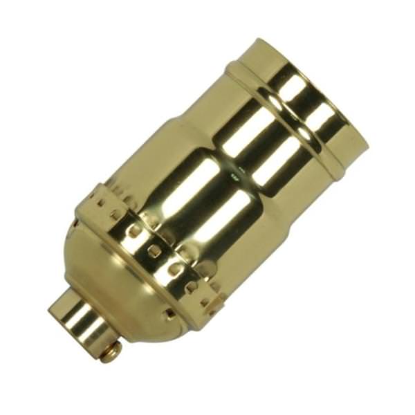 1/8 IPS Cap Polished Brass 3 Way 2 Circuit Keyless Socket