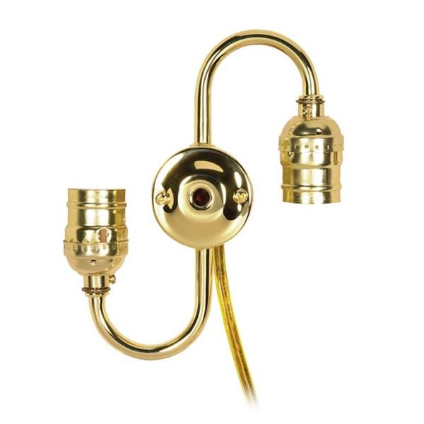 1/8 IP Top and Bottom Brite Gilt Twin Keyless Socket