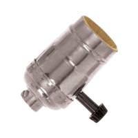 Satco 1/8 IPS Cap Polished Nickel 3 Way 2 Circuit Turn Knob Socket