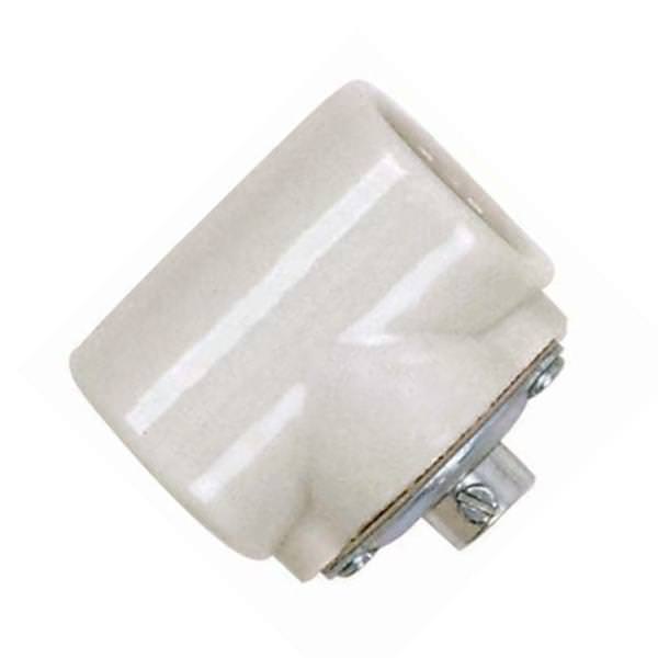 1/8 IPS Cap Porcelain Twin Socket with Flange Bushing Cap