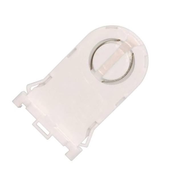 White Bi-Pin Shunted Fluorescent Socket