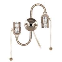Satco 1/8 IP Top and Bottom Nickel Twin Pull Chain Socket