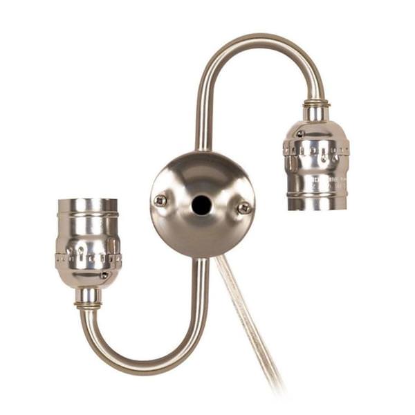 1/8 IP Top and Bottom Satin Nickel Twin Keyless Socket