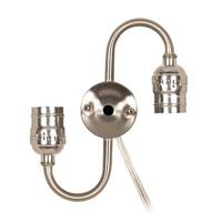 Satco 1/8 IP Top and Bottom Satin Nickel Twin Keyless Socket