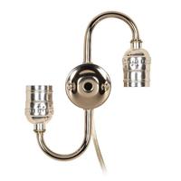 Satco 1/8 IP Top and Bottom Nickel Twin Keyless Socket