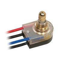 Satco Single Circuit Metal On-Off Lighted Rotary Switch with Plastic Bushing