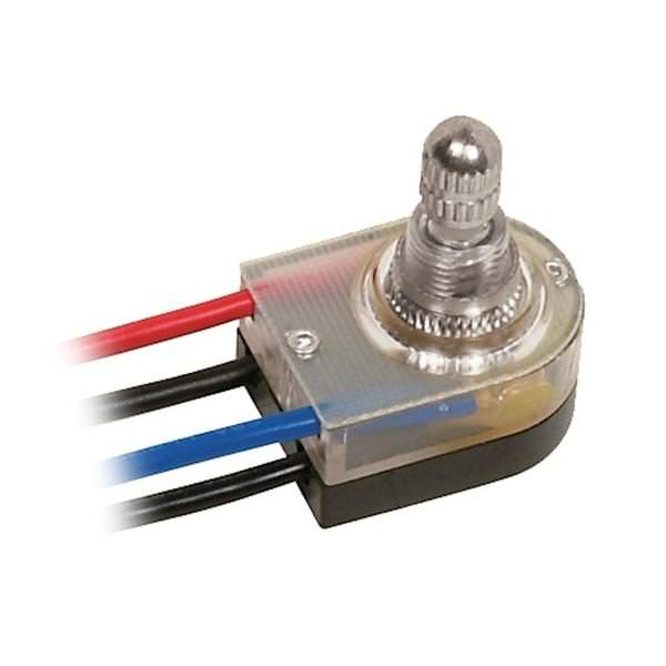 Single Circuit Metal On-Off Lighted Rotary Switch with Plastic Bushing