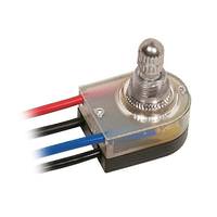 Satco Single Circuit Metal On-Off Lighted Rotary Switch with Plastic Bushing