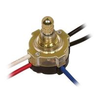 Satco 3-Way 2 Circuit Nickel Plated Lighted Rotary Switch