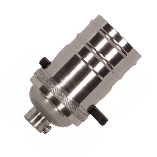 1/8 IPS Cap Polished Nickel Medium Base On-Off Push Thru Socket