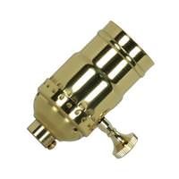 Satco 1/8 IPS Cap Polished Brass Hi-Low Turn Knob Socket