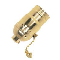 Satco 1/8 IPS Cap Brite Gilt 2 Position Diode Hi-Low-Off Pull Chain Socket