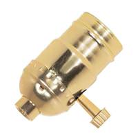 Satco 1/8 IPS Cap Brite Gilt 3 Way Turn Knob Socket