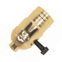 Satco 1/8 IPS Cap Brite Gilt 3 Terminal 2 Circuit Turn Knob Socket