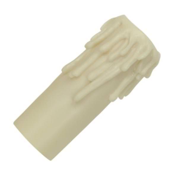 4" Ivory Half Drip Resin Candle Cover Edison Base