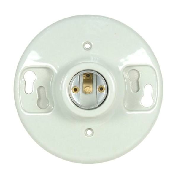 Glazed Porcelain Keyless Ceiling Receptacle Socket