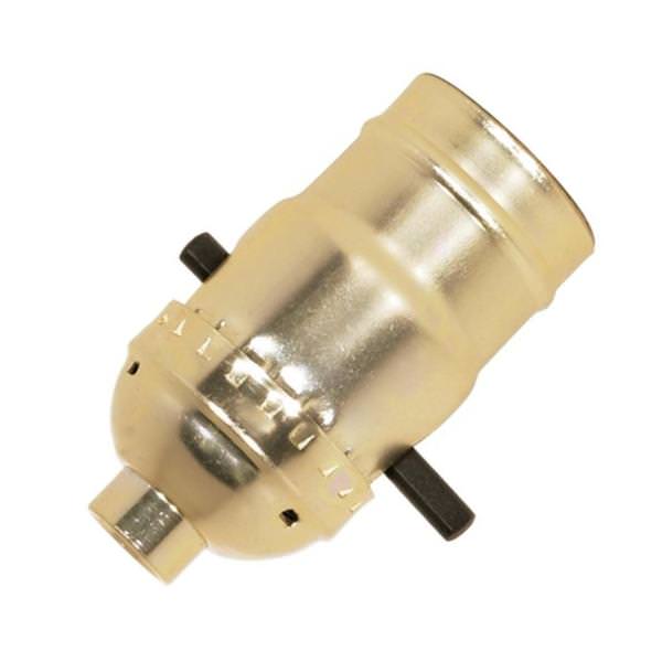 1/8 IPS Cap Brite Gilt Medium Base On-Off Push Thru Socket