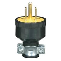 Satco 125 volt Black 3 Prong Metal Grip Rubber Plug